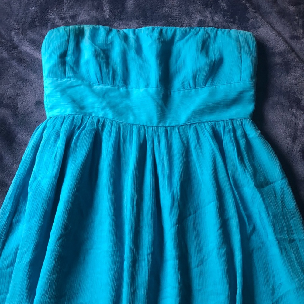 Strapless chiffon knee-length J. Crew dress, sz 12